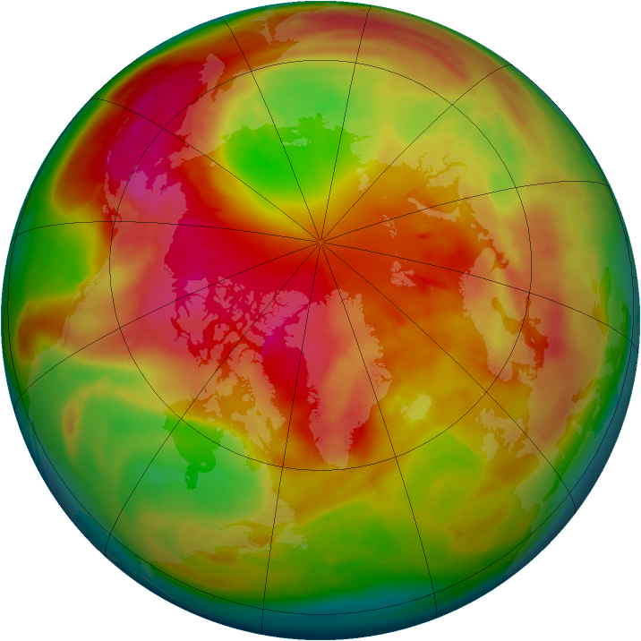 Arctic ozone map for 05 March 2010